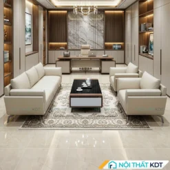 Bộ 3 ghế sofa văn phòng màu kem S520