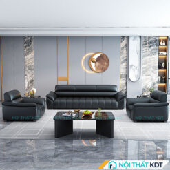 Bo 3 sofa van phong hoa tiet phim dan S668 3