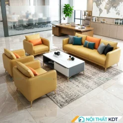 Bộ 4 ghế sofa văn phòng màu vàng S529