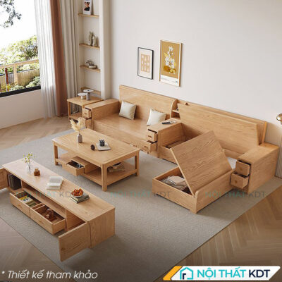Ghe sofa go goc 4 cho ngoi nhieu ngan keo S563 L4 1