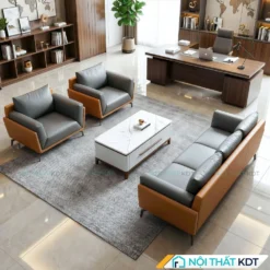 Sofa 3 ghế phòng giám đốc màu ghi cam S520
