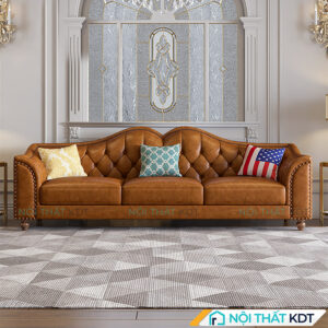 Sofa da tân cổ điển S476