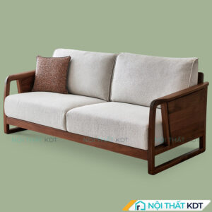 Sofa gỗ 2 chỗ ngồi tay vịn mỏng gọn S559