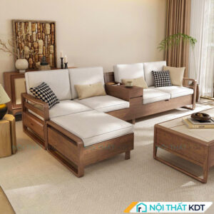 Sofa gỗ góc L 4 chỗ ngồi S561-L4