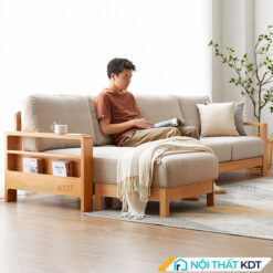 Sofa go goc L co ngan chua do S562 L4 4