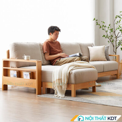 Sofa go goc L co ngan chua do S562 L4 4