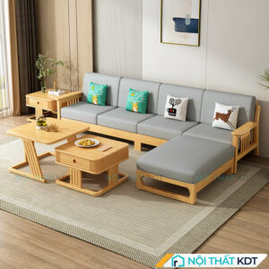 Sofa gỗ góc chữ L 4 chỗ ngồi S577-L4