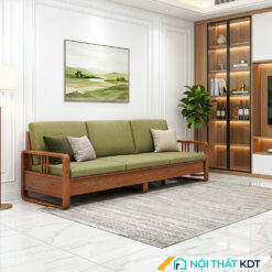 Sofa go tan bi phong khach S552 mau xanh la ma