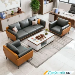 Sofa phòng giám đốc màu đen cam S520