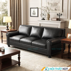 Sofa tân cổ điển bọc da đơn giản S479
