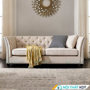 Sofa tân cổ điển bọc tay vịn ngả cong S487