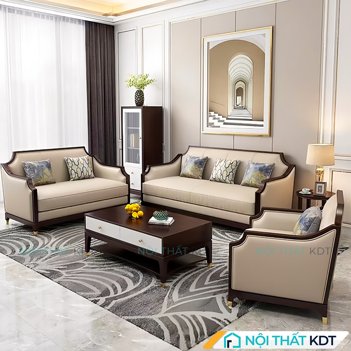 Sofa tan co dien vien go S484 2