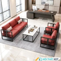 Sofa văn phòng đệm da màu đỏ nổi bật S550