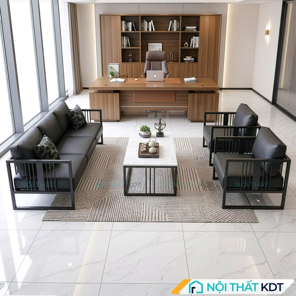 Sofa văn phòng hiện đại màu đen S550