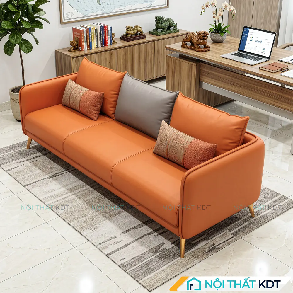 Sofa văng văn phòng tay vịn mỏng S529