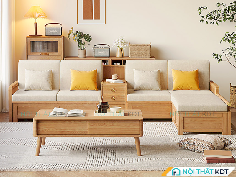 Các góc nối khối của sofa S232 được xử lý mộc mạc, phô bày sự giản đơn một cách đầy tinh tế