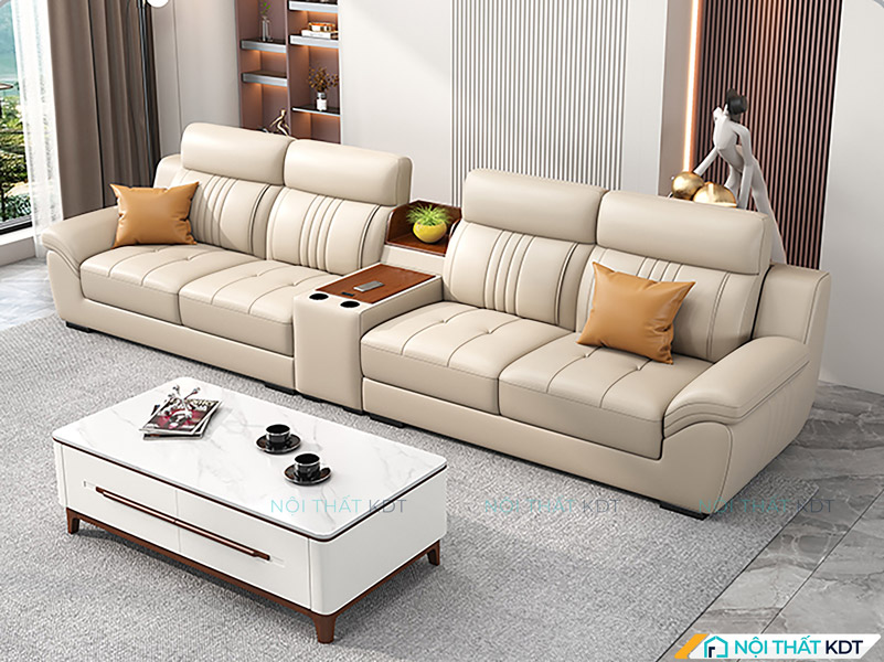 Sofa da văng 4 chỗ ngồi S211-V4 của Nội thất KDT
