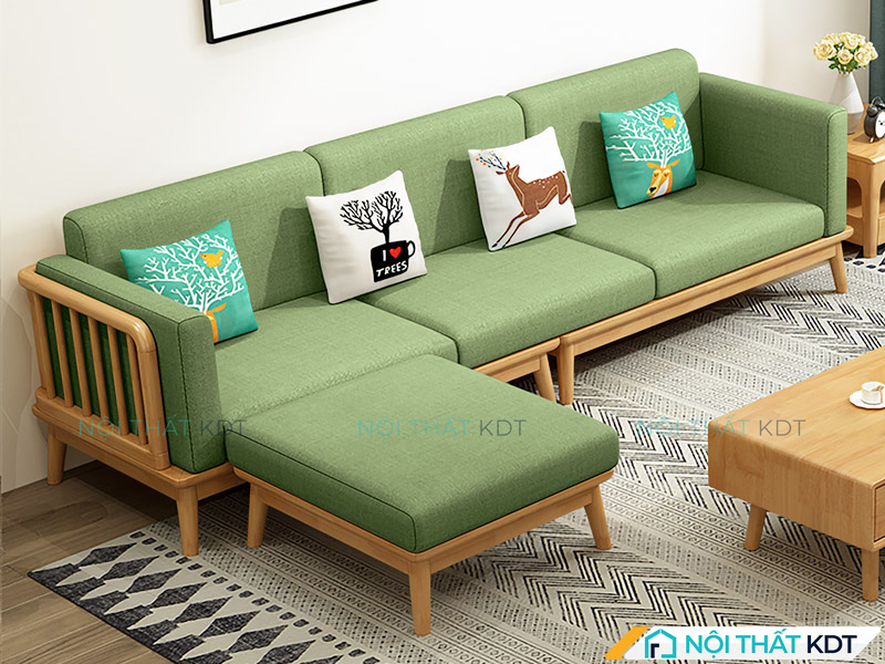 Sofa gỗ tựa quây S267-L3 dễ phối nội thất
