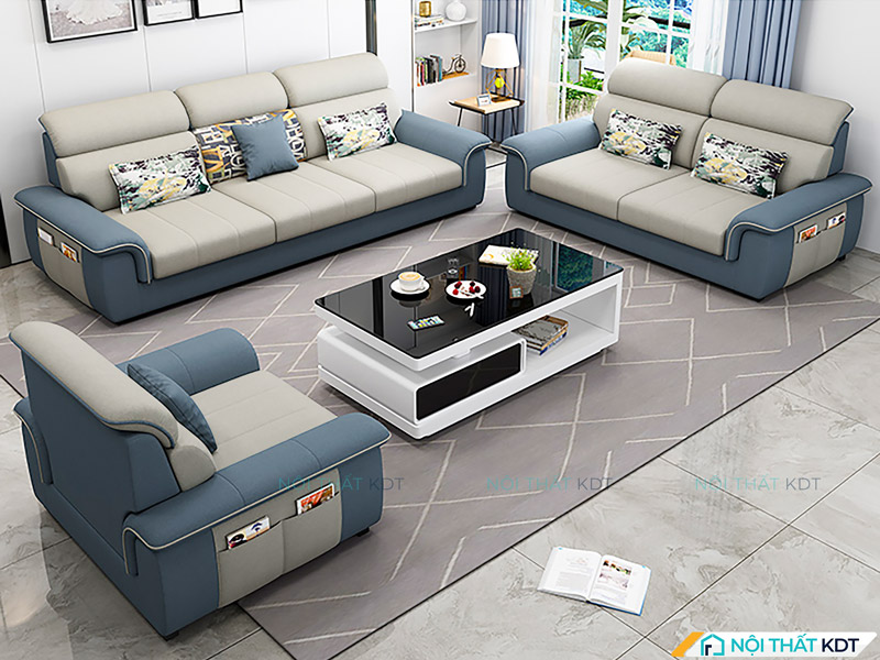 Sofa nỉ chữ U 2 màu sắc S439 cho phòng khách