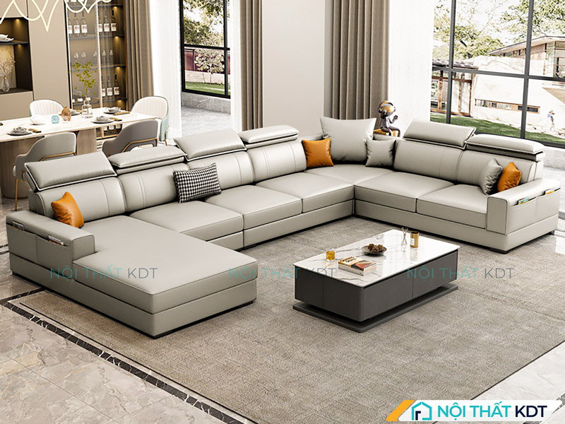 Sofa phong cách Wabi Sabi S166-U có màu xám xi măng đem đến vẻ ngoài gần gũi thiên nhiên