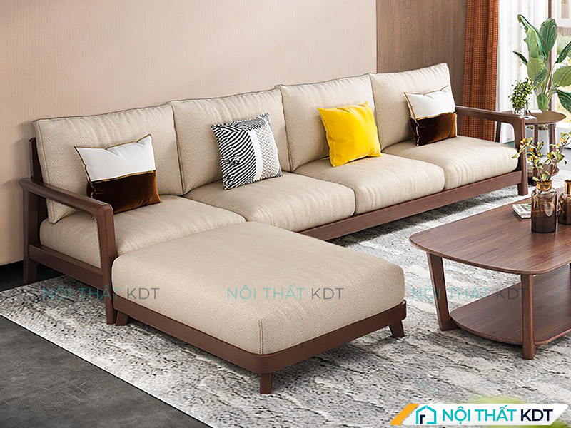 Sofa phong cách Wabi Sabi S264-L4 có chân ghế cao, tạo khoảng trống thông thoáng, dễ vệ sinh
