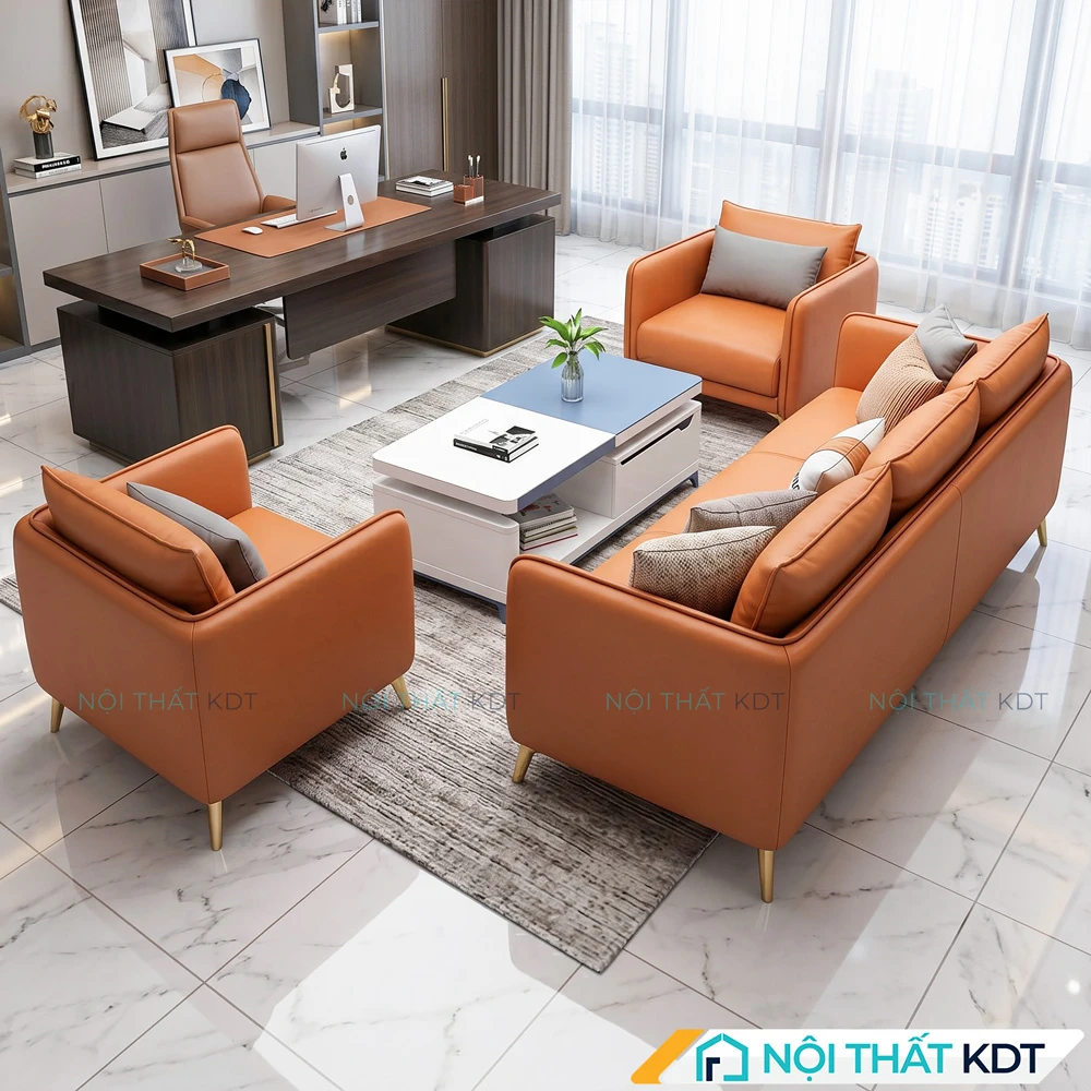 Ghế sofa văng văn phòng S529 bọc da