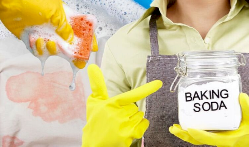 Sử dụng baking soda cho sofa vải không tháo được vỏ
