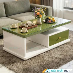 Ban tra kieu chu G B02 mau xanh o liu