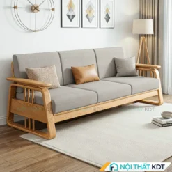 Ghe sofa vang go 3 cho ngoi S370 V3 ghi