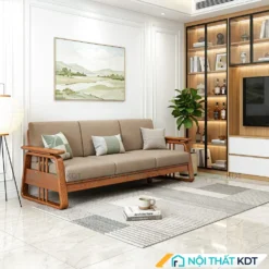 Ghe sofa vang go 3 cho ngoi S370 V3 mau be