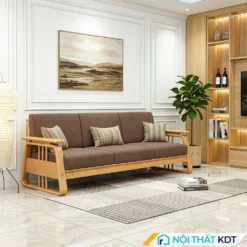 Ghe sofa vang go 3 cho ngoi S370 V3 mau nau cafe
