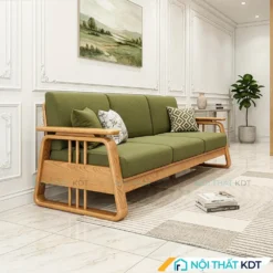 Ghe sofa vang go 3 cho ngoi S370 V3 mau xanh o liu