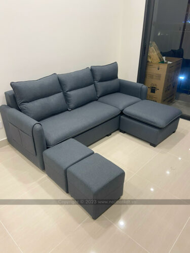 Bộ sofa 3 chỗ văng vải nỉ thông minh tay mỏng S33 photo review