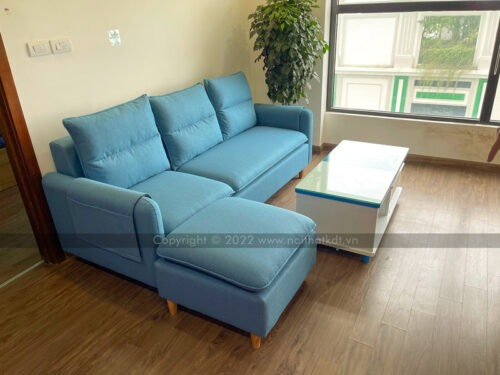Bộ sofa 3 chỗ văng vải nỉ thông minh tay mỏng S33 photo review
