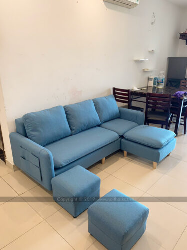 Bộ sofa 3 chỗ văng vải nỉ thông minh tay mỏng S33 photo review