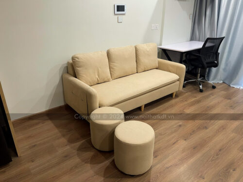 Bộ sofa 3 chỗ văng vải nỉ thông minh tay mỏng S33 photo review