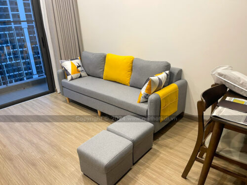 Bộ sofa 3 chỗ văng vải nỉ thông minh tay mỏng S33 photo review