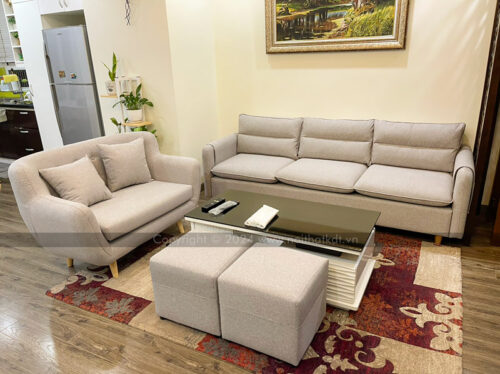 Bộ sofa 3 chỗ văng vải nỉ thông minh tay mỏng S33 photo review