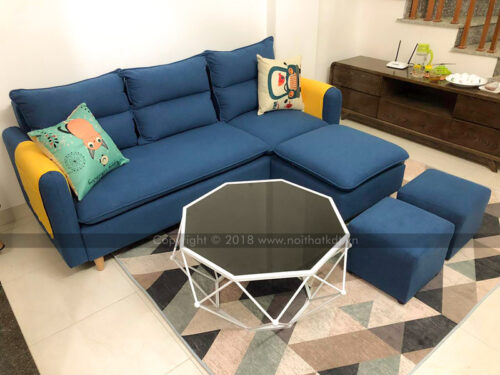 Bộ sofa 3 chỗ văng vải nỉ thông minh tay mỏng S33 photo review