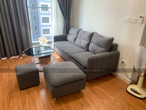 Bộ sofa 3 chỗ văng vải nỉ thông minh tay mỏng S33 photo review
