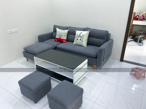 Bộ sofa 3 chỗ văng vải nỉ thông minh tay mỏng S33 photo review