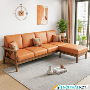 Sofa go hien dai don gian S260 L4 mau cam