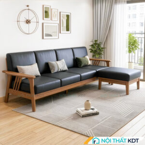 Sofa go hien dai don gian S260 L4 mau den