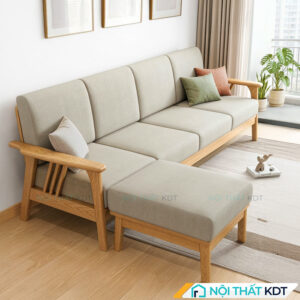 Sofa go hien dai don gian S260 L4 mau ghi kem