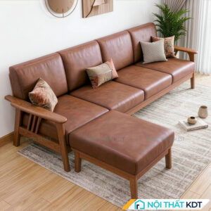 Sofa go hien dai don gian S260 L4 mau nau