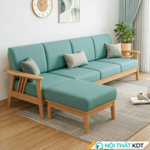 Sofa go hien dai don gian S260 L4 mau xanh ngoc