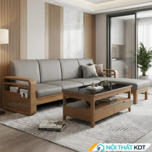 Sofa go tay vin bo cong S178 L4 kem ban