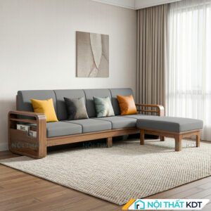 Sofa go tay vin bo cong S178 L4 mau ghi