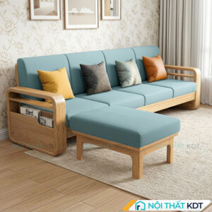 Sofa go tay vin bo cong S178 L4 mau xanh ngoc
