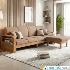 Sofa go tay vin bo goc S178 L4 mau be